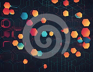 A dynamic, high-tech visualization of a cybersecurity network, showcasing a bold, intricate