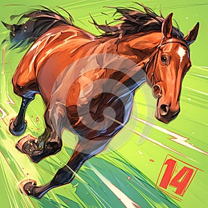 Dynamic Horse in Vivid Shades: A Captivating Stock Image