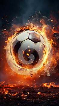 Dynamic ignition, Powerful kick sends soccer ball ablaze in stadium