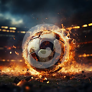 Dynamic ignition, Powerful kick sends soccer ball ablaze in stadium