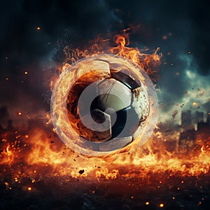 Dynamic ignition, Powerful kick sends soccer ball ablaze in stadium