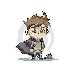 Dynamic Cute Boy Leatherworking Illustration