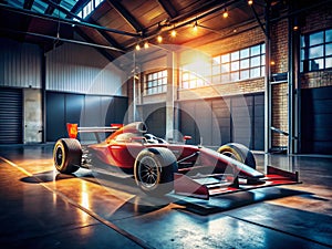 HighOctane Escape Documentary Photography Captures a Racing Cars Powerful Departure from the Garage Exposing the photo