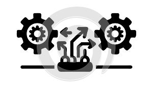 Dynamic industrial process, workflow automation and mechanical operations, vector design Generative AI
