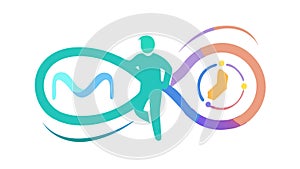 Dynamic Infinity Loop Growth and Progress, vector design Generative AI