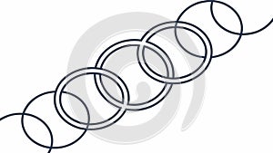 Dynamic Interconnected Rings Abstract Vector, vector design Generative AI