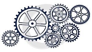 Dynamic Interlocking Gears: Engineering, Industry, and Progress, vector design Generative AI