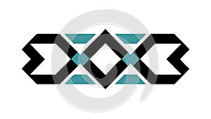 Dynamic Interlocking Geometric Pattern, Abstract Art Vector, vector design Generative AI