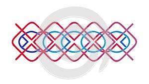 Dynamic Interlocking Wavy Pattern in Pink & Blue, Abstract Design, vector design Generative AI