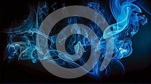 Dynamic Interplay: Version 1 of a Bold Electric Blue Background Adorned with Twisting Tendrils of Black Smoke and White Lighting