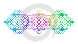 Dynamic Intersecting Geometric Patterns, Digital Art Concept, vector design Generative AI