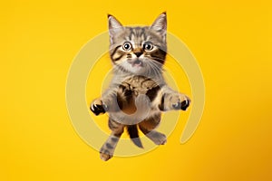 Dynamic Jumping cat background. Generate Ai