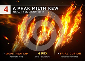 Dynamic 4K Alpha Channel Animation A Fiery 3Step Claw Slash Sequence for Visual Effects Motion Graphics and Game photo