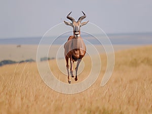 Dynamic Leap of a Topi Antelope