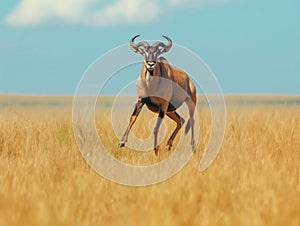 Dynamic Leap of a Topi Antelope