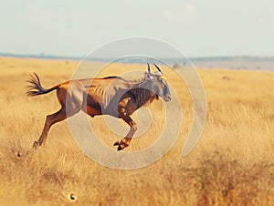 Dynamic Leap of a Topi Antelope