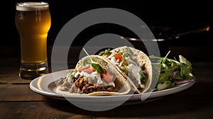 Dynamic Lighting: Tacos And Beer In A Captivating Photo