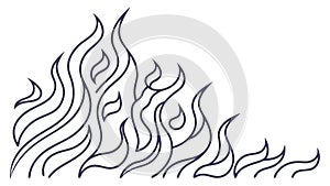 Abstract Flame Border Design, Dynamic Line Art Vector, vector design Generative AI
