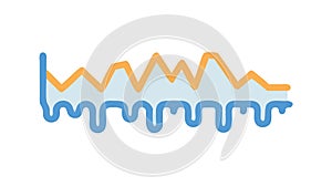 Dynamic Line Graph with Waves Vector, Data Analysis and Trends, vector design Generative AI