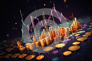 Dynamic lines Businesses, stock market performance portrayed through detailed graphs