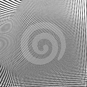 Dynamic lines grid. Monochrome geometric pattern, abstract texture