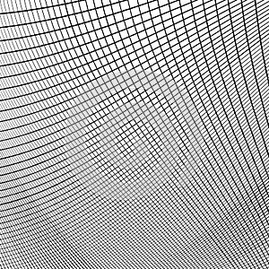 Dynamic lines grid. Monochrome geometric pattern, abstract texture