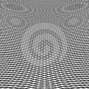 Dynamic lines grid. Monochrome geometric pattern, abstract texture