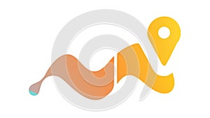 Dynamic Location Pointer, Abstract Map Navigation Icon, vector design Generative AI