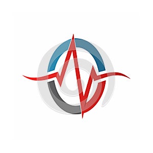 Pulse Wave Logo Design Template for Health and Tech photo