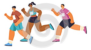 Dynamic Marathon Runners Racing