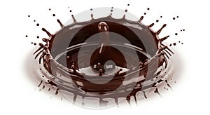 Dynamic Melted Chocolate Crown Splash on White