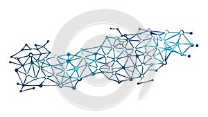 Dynamic Mesh Network: Interconnected Data Flow, vector design Generative AI