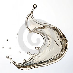 Metallic fluid shape isolated on white background photo