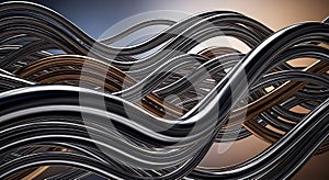 Dynamic Metallic Waves Abstract Background