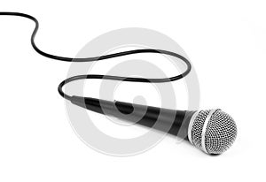 Dynamic mic with a curled cable