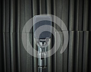 dynamic microphone for vocals and choirs mounted on stand