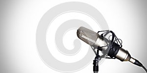 Dynamic microphone on a white background