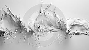 Dynamic Milk Splash on a Grey Background