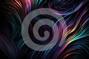 A dynamic mixture of RGB colors spiraling and intertwining over a dark background. Abstract art showcasing a vivid display of photo
