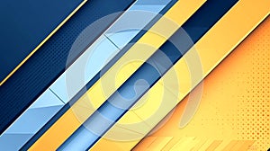 Abstract Geometric Diagonal Stripes Background in Blue and Yellow