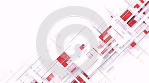 Abstract Geometric Red and White Digital Background