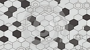 Abstract Hexagonal Geometric Pattern in Black and White