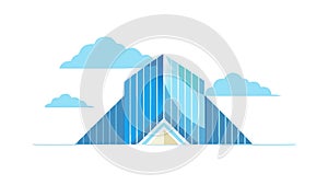 Dynamic Modern Structure: Abstract Architectural Form, vector design Generative AI