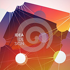 Dynamic molecule structure. Science and connection concept. Neurons abstract ball