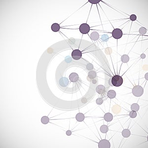 Dynamic molecule structure. Science and connection concept. Neurons abstract ball