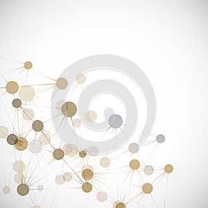 Dynamic molecule structure. Science and connection concept. Neurons abstract ball