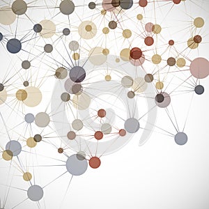 Dynamic molecule structure. Science and connection concept. Neurons abstract ball