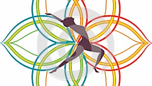 Dynamic Movement with Abstract Floral Pattern and Lines, vector design Generative AI