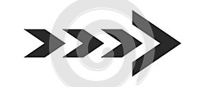 Dynamic moving arrow representing speed