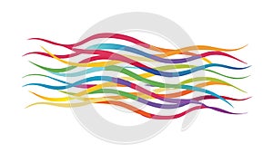 Dynamic Multi-Colored Wavy Lines Abstract Design, vector design Generative AI